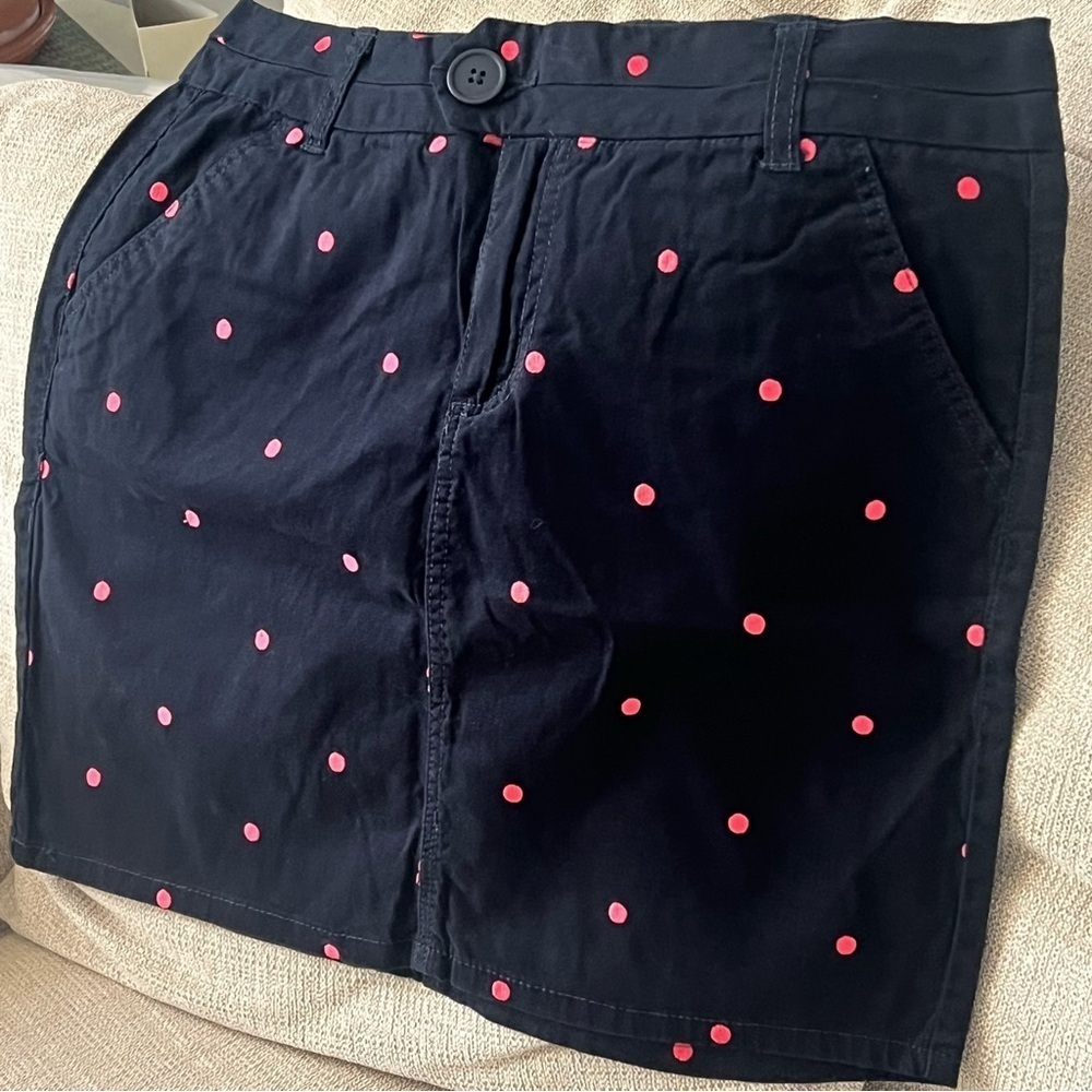 Vintage Telluride Clothing Co. Pink Polka Dot Chino Mini Skirt - Size 10